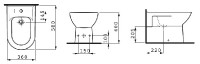 Laufen PRO stojící bidet s otvorem, kapotovaný, bílá LCC   H8329514003041